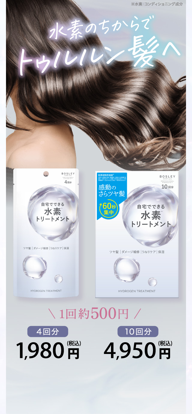 水素のちからでとぅるるん髪へ